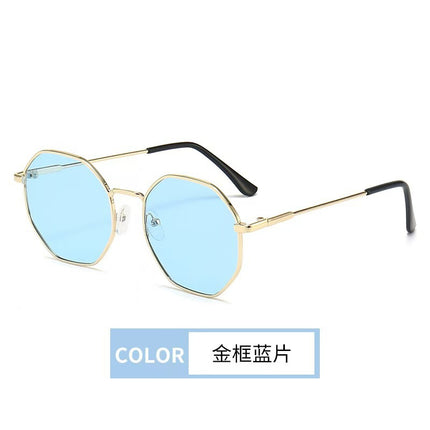 Fashion Retro Full-Frame Sunglasses Metal Frame Trendy Sunglasses for Men and Women Travel Street Photography Sunshade Glasses