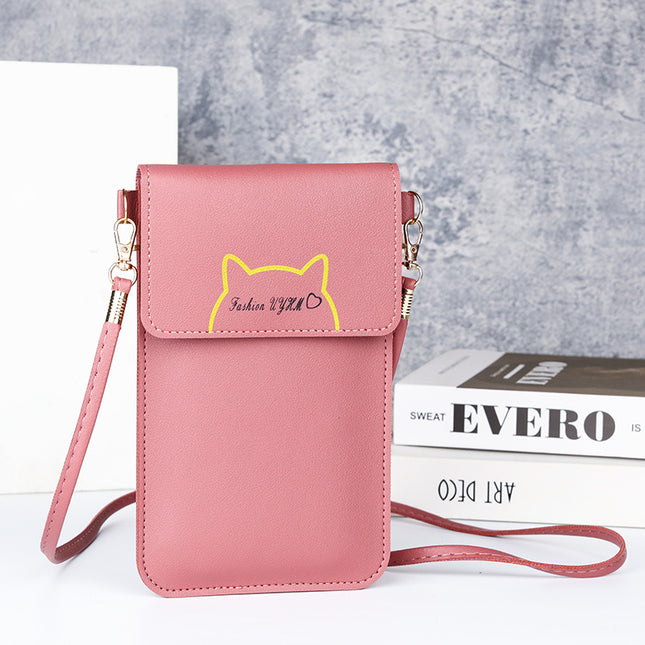 Factory wholesale touch screen mobile phone bag women's simple all-match Korean mobile phone bag large capacity mini fashion small satchel