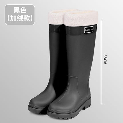 New Fashionable Women's Shoes, Extra High Women's Outer Wear Rainforest Hiking Wading Shoes, Heightening Waterproof Women's Water Shoes, Rubber Shoes and Overshoes