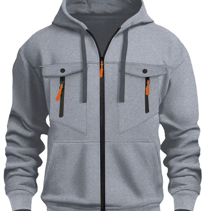 Cross-Border Men's New Autumn and Winter Men's Sweatshirts Amazon Independent Station Casual Trendy Zipper Pullover Sweatshirt Hoodie