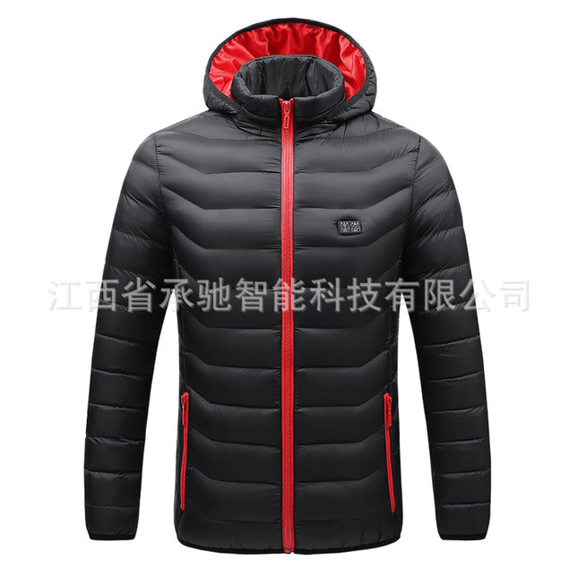 Cross-Border Direct Selling Electric Heating Clothing Long-Sleeved Jacket USB Intelligent Constant Temperature Heating Cotton Coat Winter Windproof Warm Heating Clothing