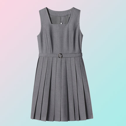 Original Spring and Summer Vest Dress Suit British College Dress Sleeveless Student Class Uniform School Uniform Work Clothing Versatile Women's Skirt