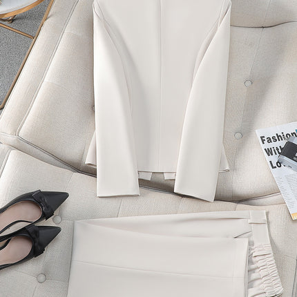 Cross-Border Black Chanel-Style Suit Set for Women, New Spring and Autumn Style, Beauty Salon Hotel Front Desk Receptionist Work Uniform Suit