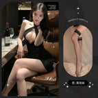 Obsidian black net socks / Free size