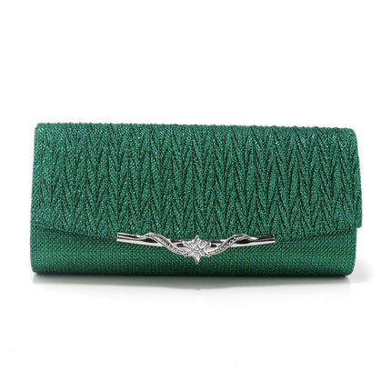 Cross-Border Popular Exquisite Pleated Evening Bag, Fashionable and Versatile Envelope Bag, Elegant Socialite Ball Wedding Dress, Stylish