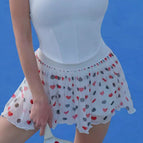 White polka dot skirt / S