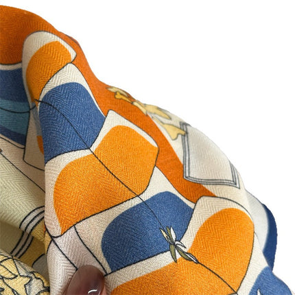 [Silk Wool 65 Square Scarf] Collection of Versatile Autumn and Winter Mulberry Silk Wool Scarves and Shawls, Double-Sided