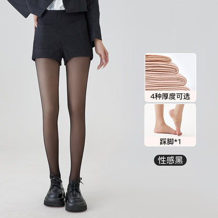 Beautiful Legs Concealer Double-Layer Bare-Leg Effect Pantyhose for Women, Autumn and Winter Fleece-Lined Thickened Natural-Looking Leggings
