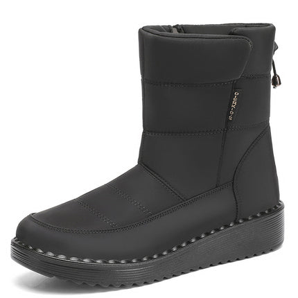 New Style Long-Tube Polyurethane Women's Boots with Velvet and Thickened Outdoor Warm Snow Boots for Cold Protection and Lightweight Cotton Boots Cross-Border