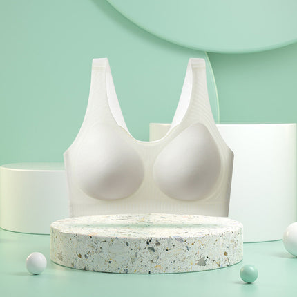 Summer Thin Large-Breasted Special Wire-Free Latex Bra Top-Up Jelly Anti-Sagging Vest-Style Seamless Intimates for Women