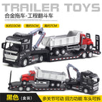 Black alloy car engineering trailer with dump truck