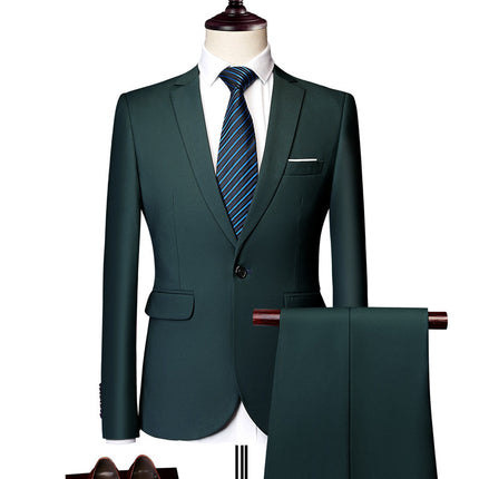 Men's Business Casual Suit Set White Two-Piece Suit Xz 5.2-26.1kg Piece Set Amazon