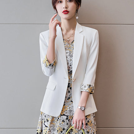 Fried Street Fashion White Suit suit Women's 2023 Spring New Age-reducing Light Mature Small dress Two-piece Set