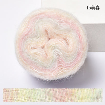 Warm color fancy gradient mohair long segment dyed mohair fine thread crochet sweater silk young mohair wool ball