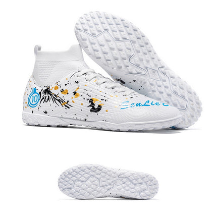 Cross-Border High-Top Football Shoes Broken Nails Ag Long Spike Sneakers for Adults, Kidsren and Students, Artificial Turf Sports Training Shoes for Men
