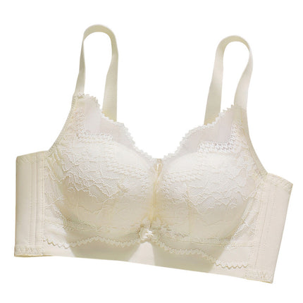 Lace Wire-Free Hole Cup Underwear for Women, Anti-Sagging Adjustable Medium-Thick Cup Warm Bra Push-Up Delivery