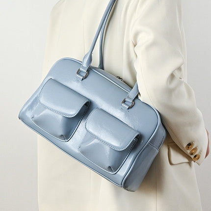 2025 New Tote Bag Large Capacity Bag Women's Shoulder Armpit Bag Oil Wax Leather Bag Double Bag Casual Handbag