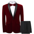 wine red top black pants bow tie / M Top 29 Pants Bow tie