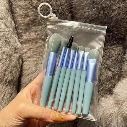 8 makeup brush suit portable short super soft travel blush brush eye shadow brush beauty tools for beginners