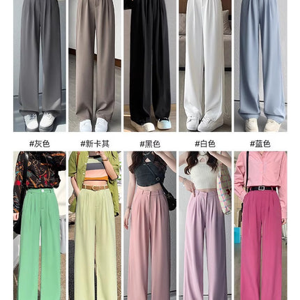 Narrow Wide-Leg Pants for Women 2026 Spring New High-Waisted Drapey Loose Casual Pants Petite Suit Floor-Length Pants