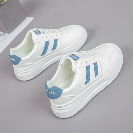 2026 Hot-Selling Spring and Autumn Lightweight White Sneakers with Leather Surface, Height-Increasing Soft Sole, Breathable Thick-Soled Sports Casual Shoes for Women
