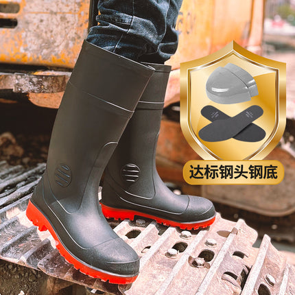 High Steel Toe steel bottom protective boots rain boots neutral no LGOO black mining boots anti-smashing anti-puncture foot protection boots