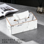 Large Tissue Box-White Marble-Phnom Penh