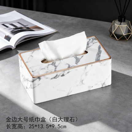 Light Luxury Fashion Paper Box Creative Household High-end Leather Tissue Box Dining Table Coffee Table Paper Box with LOGO