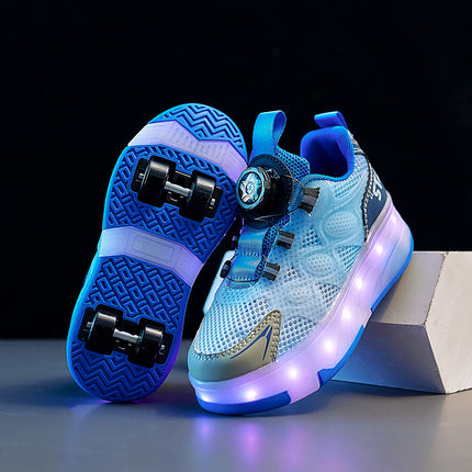 Roller Shoes for Girls, Summer 2026 New Model, 4-Wheel Children's Roller Shoes, Breathable Sports Skates, Single Mesh for Boys