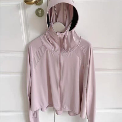 Black Gel Ice Silk Cardigan Summer Women's 2025 New Hooded UV-resistant Sunshade Lightweight Breathable Sunscreen Clothing