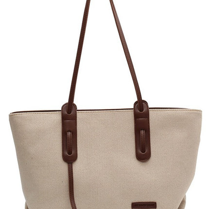 Simple Large Capacity Tote Bag Women's Big Bag Mummy Bag Leisure Shoulder Bag Student School Bag Commuter Canvas Bag
