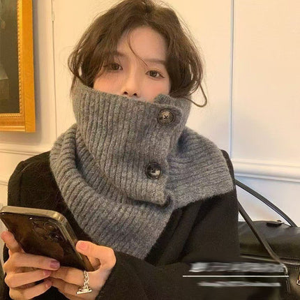 Korean Ins Retro Warm Scarf Winter New Scarf Versatile Casual Neck Cover Cold-Proof Knitted Popular Scarf