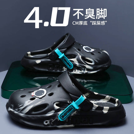2024 New Beach Cave Shoes Men's Soft Sole Shoes Feeling Outdoor Wear Men's Shoes Internet Popular Super Hot Baotou Sandals