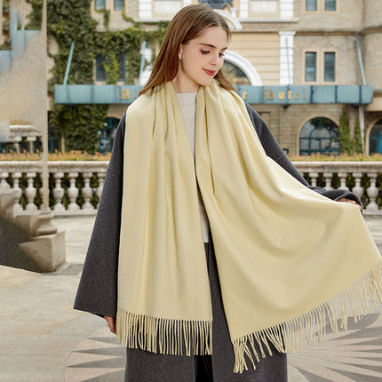 Wool Cashmere Scarf Autumn and Winter Versatile Pure Color Scarf Women's Winter Warm Women's Shawl Scarf Korean Atmosphere