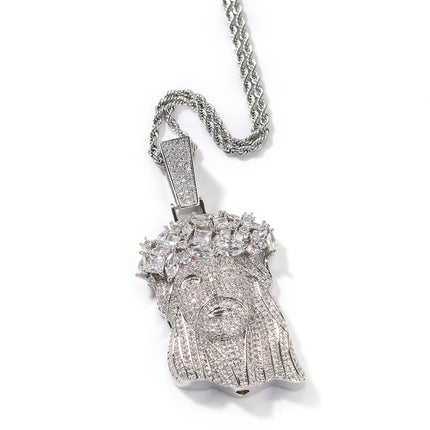 Cross-border Europe and the United States new hip-hop copper inlaid zircon full diamond portrait personality men's pendant manufacturers a generation of hair