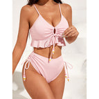Pink ruffle bikini / S