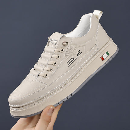 Spring and Autumn New Soft Leather Slip-on Men's Shoes Cross-border Soft Sole Trend All-match Daily Casual Leather Shoes Sneakers Wholesale