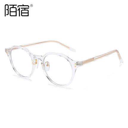 Olive green glasses frame Korean fashion retro polygon TR90 plate flat needle with myopia 2022 anti-blue light