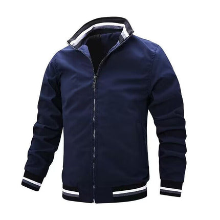 Men's Men's Jacket Spring Jacket Men's Zipper White Baseball Youth Hooded Casual Fitted Ready-Made Clip