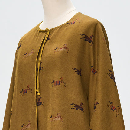 [Four Seasons Green] Silk Xiangyun Yarn Satin Jacquard New Chinese Coat Spring New Mulberry Silk Heavy Top