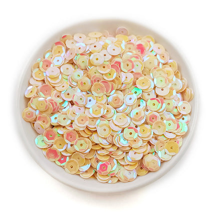 6MM round curved surface hole PVC sequins jewelry accessories concave and convex surface wholesale flat bottom hexagonal sewing clothing beads
