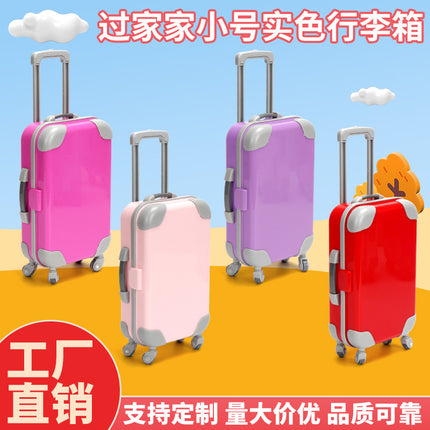 Cross-Border Artificial Mini False Eyelashes Storage Trolley Case Solid Color Small Makeup Suitcase Play House Toy