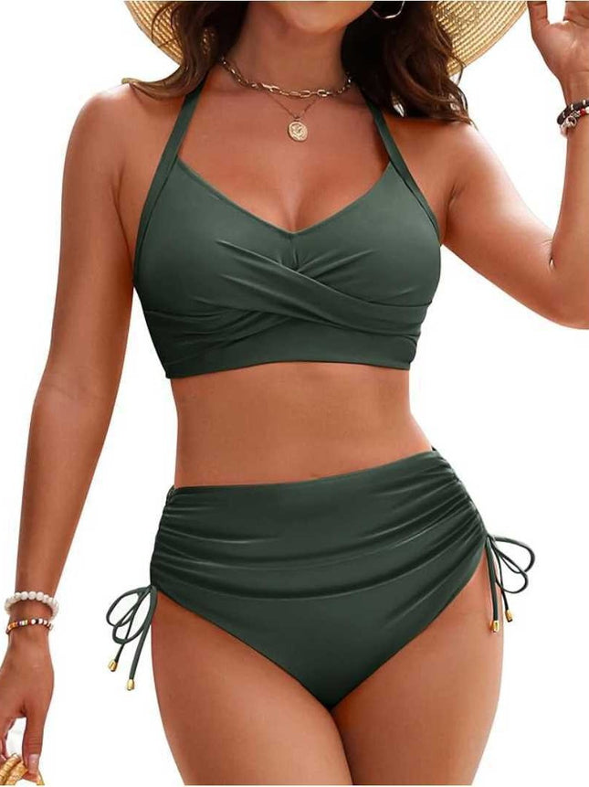 Split swimsuit 2025 new European and American cross-border sexy high waist bikini suit Amazon bikini swimsuit