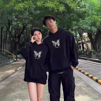 High-end Men's and Women's Long-sleeved Ins Style Top Special Couple Clothing Autumn and Winter fleece-lined Hooded Sweat Fashion Brand Class Clothes