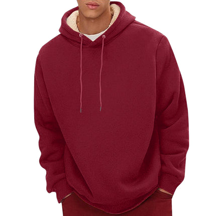 AliExpress cross-border autumn and winter new fleece-lined hooded sweater Amazon casual pullover hoodie foreign trade men's jacket