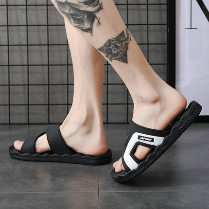 Large Size Men's Slippers Men's Sandals and Slippers for Outer Wear Massage One-Word Thick Bottom Non-Slip Household Bathing Sandals for Summer for Youth