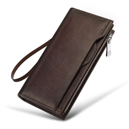 King Paul Wallet Men's Long Men's Wallet Anti-theft Brush Wallet Driver's License Bag Cowhide Large Capacity Wallet