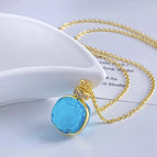Necklace/gold sea blue (weight 7.5 grams)