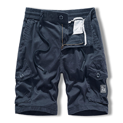 Multi-pocket Crock Pants Men's Summer Mountain Camping Trendy Washed Loose Trendy Brand Men's Stretch Casual Shorts Men's