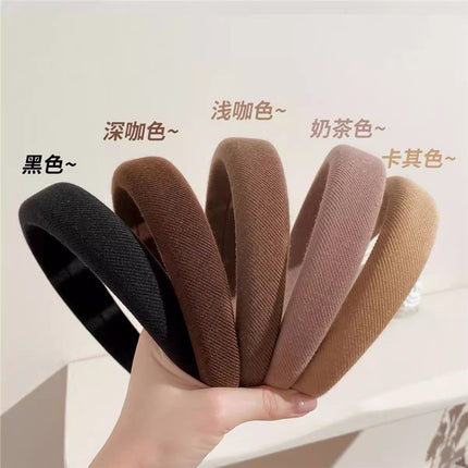 Wide-brimmed white headband 2025 new women's summer high-end hair bundle high skull top face small hair clip headdress